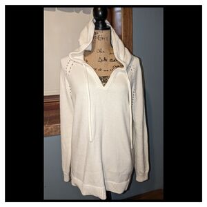 Loft Knit Hooded Pullover Sweater Size Large